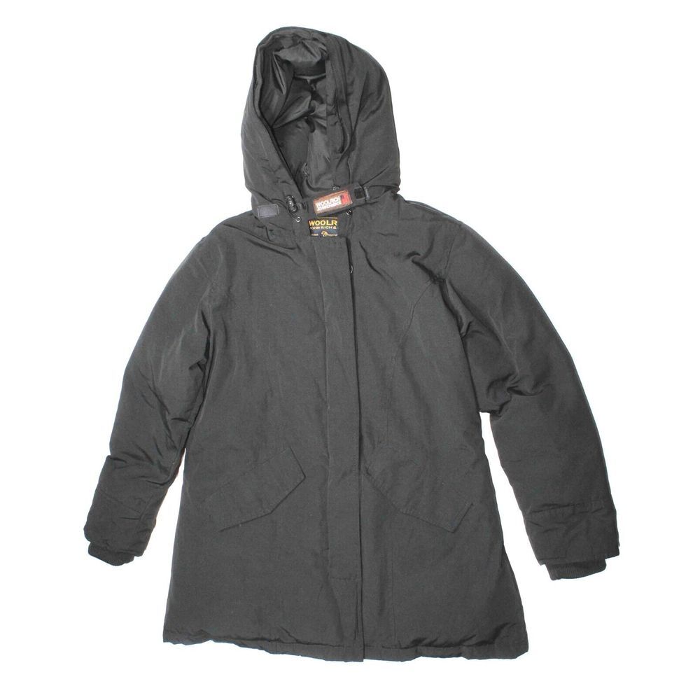 Woolrich Blizzard Black Down Feather Filled Hooded Parka Womens Size XS